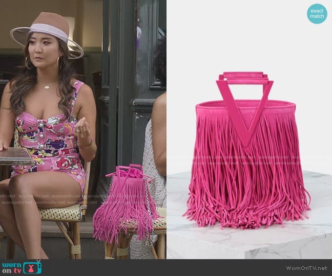 Roger Vivier RV Fringe Bag worn by Mindy Chen (Ashley Park) on Emily in Paris
