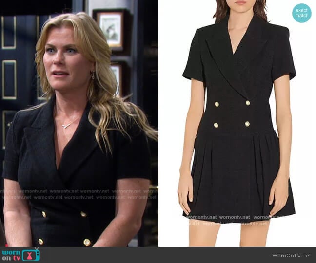Sandro Rossa Tweed Dress worn by Sami Brady (Alison Sweeney) on Days of our Lives