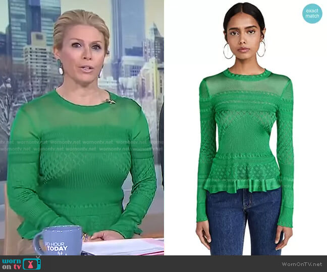Paco Rabanne Ruffled knit Pullover worn by Jill Martin on Today