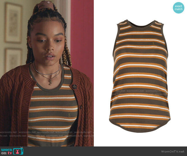 Saint Laurent Jersey Tank Top worn by Zoya Lott (Whitney Peak) on Gossip Girl