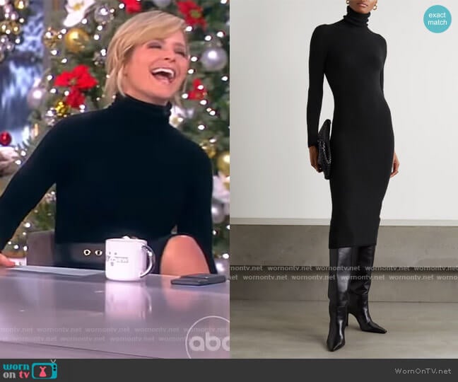 Sergio Hudson Alpaca turtleneck midi dress worn by Sara Haines on The View