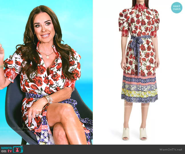 Alice + Olivia Silva Floral Dress worn by Kyle Richards on The Real Housewives Ultimate Girls Trip