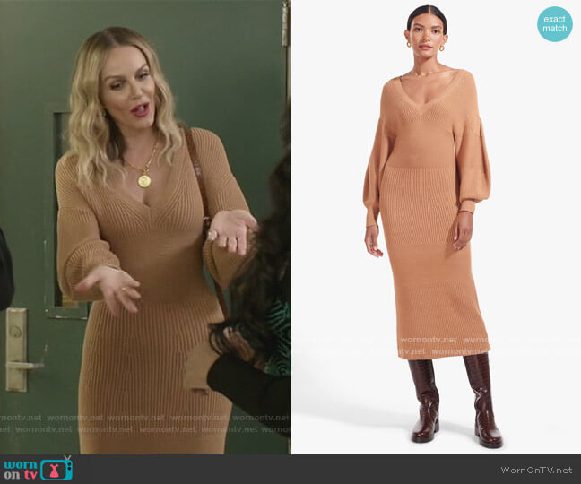 Staud Carnation Knit Midi Dress worn by Laura Baker (Monet Mazur) on All American