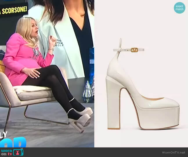 Valentino Tan-Go Platform Sandals worn by Morgan Stewart on E! News