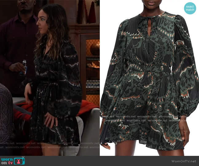 Ted Baker Chrissy Mix Print Long Sleeve Dress worn by Kristina Corinthos (Lexi Ainsworth) on General Hospital