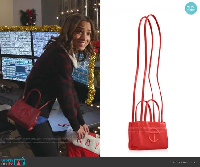 Telfar Small Red Shopping Bag worn by May Grant (Corinne Massiah) on 9-1-1