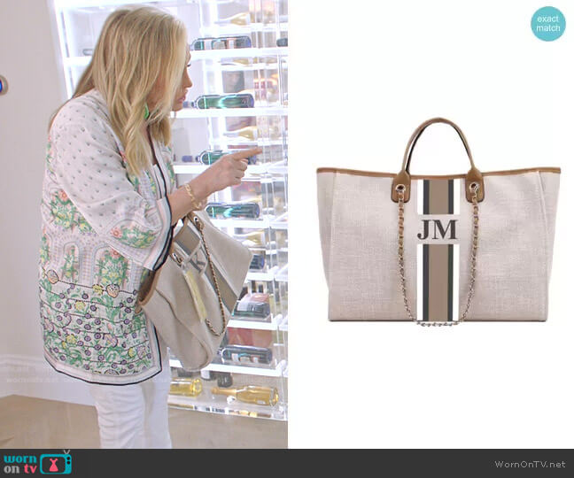 Lily and Bean Customized The Lily Canvas Weekend Jumbo Bag worn by Kathy Hilton on Paris in Love