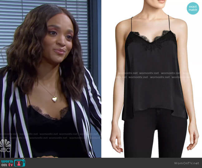 Cami NYC The Racer Top in Black worn by Lani Price (Sal Stowers) on Days of our Lives