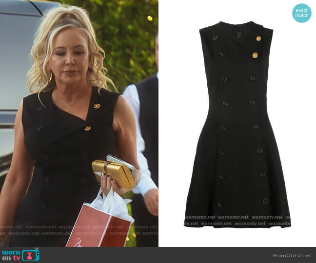 Versace Medusa Embossed-button Mini Dress worn by Shannon Beador on The Real Housewives of Orange County