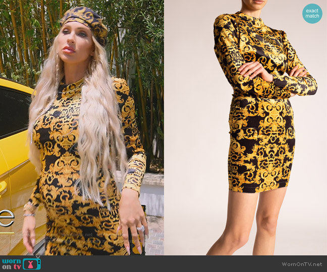 Versace Baroque Print Dress worn by Christine Quinn on Selling Sunset