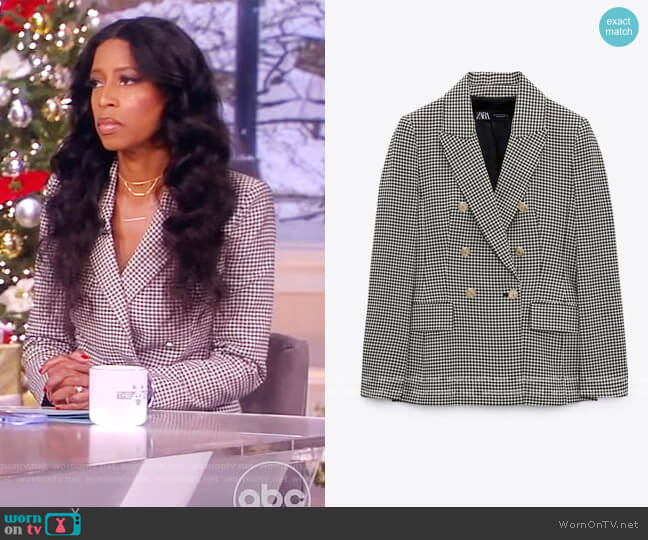Zara Textured Double Breasted Blazer