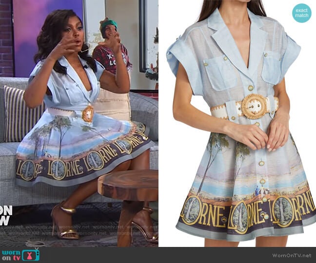 Zimmermann Silk-Linen Blend Shirtdress worn by Kelly Clarkson on The Kelly Clarkson Show