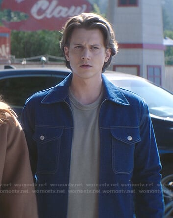 Ace’s zip denim jacket on Nancy Drew