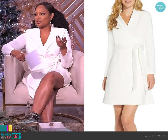 Adrianna Papell Tuxedo Dress worn by Garcelle Beauvais on The Real