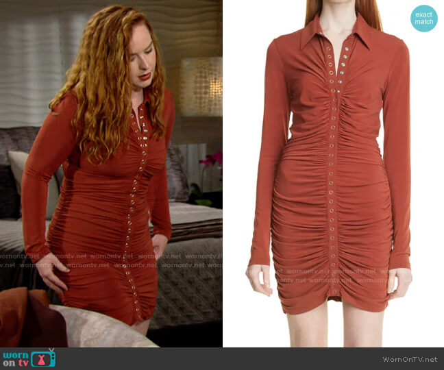 A.L.C. Larsen Dress in Brandy Brown worn by Mariah Copeland (Camryn Grimes) on The Young and the Restless