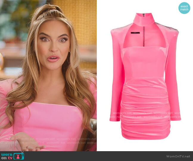 Alex Perry Ashton Ruched Mini Dress worn by Chrishell Stause on Selling Sunset