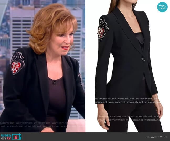 Alexander McQueen Beaded & Embroidered Heart Blazer worn by Joy Behar on The View