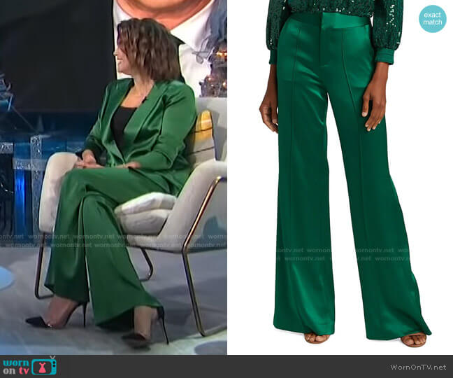 Alice + Olivia Dylan High-Waist Pintuck Trousers