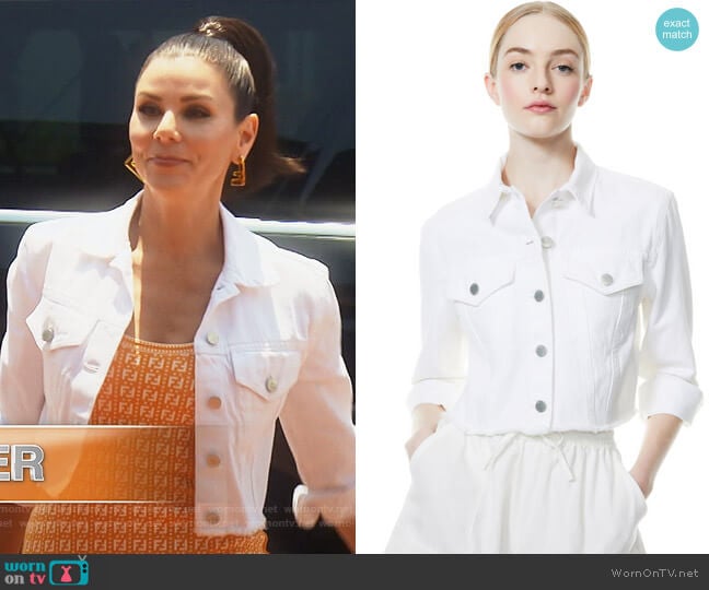 Alice + Olivia Kendall Cropped Boxy Jacket worn by Heather Dubrow on The Real Housewives of Orange County