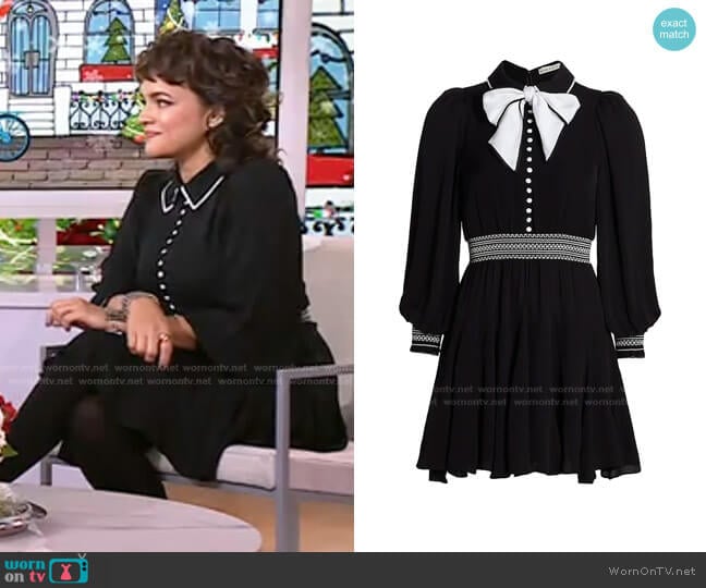 Alice + Olivia Bethany Tie-Neck Minidress