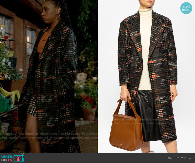 All Saints Lottie Coat worn by Whitney Chase (Alyah Chanelle Scott) on The Sex Lives of College Girls