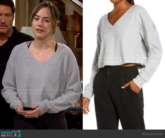 Alo Yoga Muse Pullover worn by Hope Logan (Annika Noelle) on The Bold and the Beautiful
