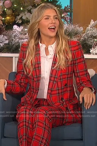 Amanda’s red plaid suit on The Talk