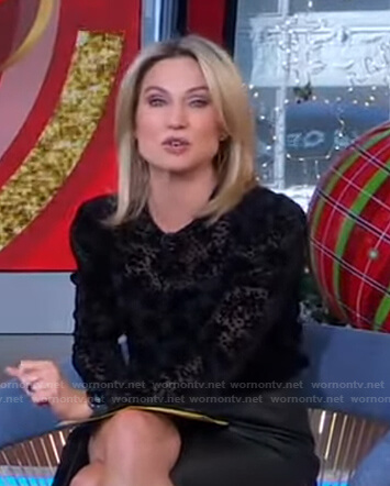 Amy’s black velvet burnout top on Good Morning America