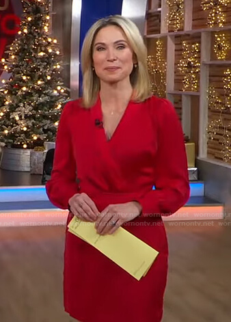 Amy’s red wrap mini dress on Good Morning America