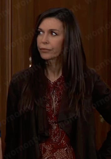 Anna’s red paisley print blouse on General Hospital