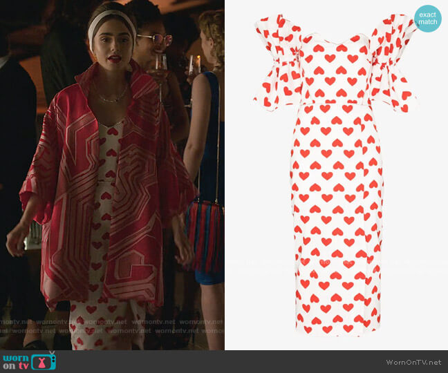 WornOnTV: Emily's white heart print dress on Emily in Paris | Lily