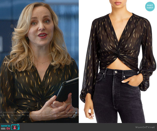 Aqua Twisted Crop Top worn by Marissa Morgan (Geneva Carr) on Bull