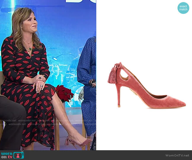Aquazzura Forever Marilyn Pumps worn by Jenna Bush Hager on Today