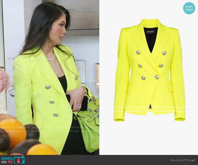 Balmain Classic Slim-Fit Wool Blazer worn by Jennie Nguyen on The Real Housewives of Salt Lake City