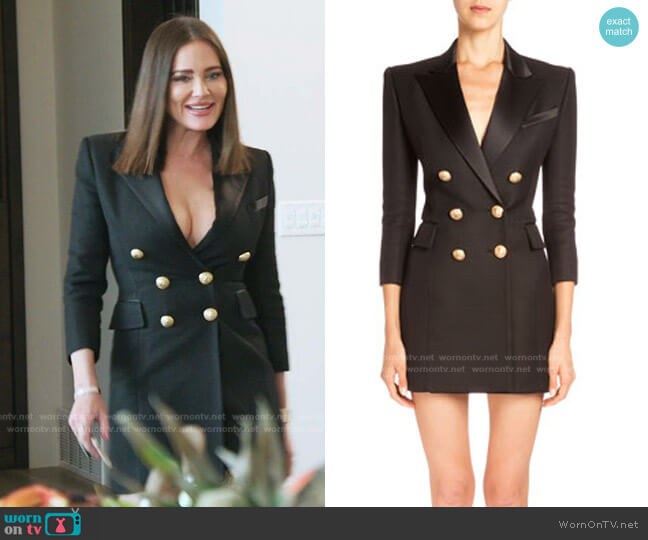 Balmain Pique-Knit Double-Breasted Blazer Dress worn by Meredith Marks on The Real Housewives of Salt Lake City