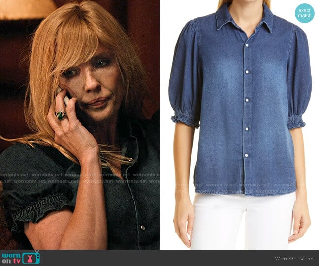 ba&sh Honey Denim Shirt worn by Beth Dutton (Kelly Reilly) on Yellowstone