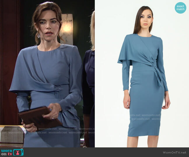 BGL Draped Dress worn by Victoria Newman (Amelia Heinle) on The Young and the Restless