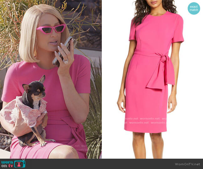 Black Halo Harbor Sheath Dress worn by Paris Hilton on Paris in Love
