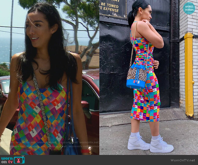 Bruce Glen Happy Racer Back Ruched Tank Dress worn by Noella Bergener on The Real Housewives of Orange County