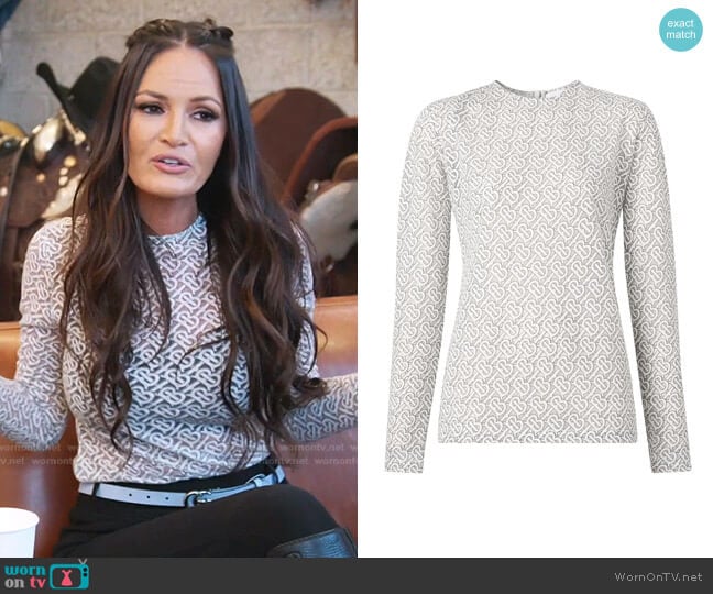 Burberry Panaro TB Monogram Crewneck T-Shirt worn by Lisa Barlow on The Real Housewives of Salt Lake City