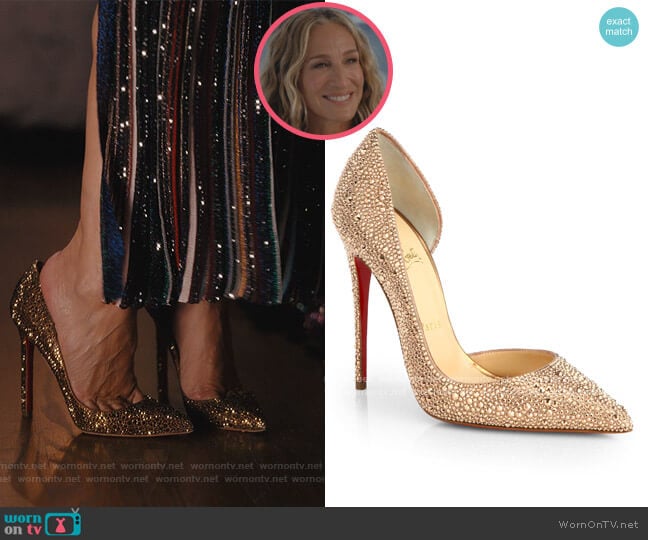 Christian Louboutin Iriza Strass Crystal Pumps worn by Carrie Bradshaw (Sarah Jessica Parker) on And Just Like That