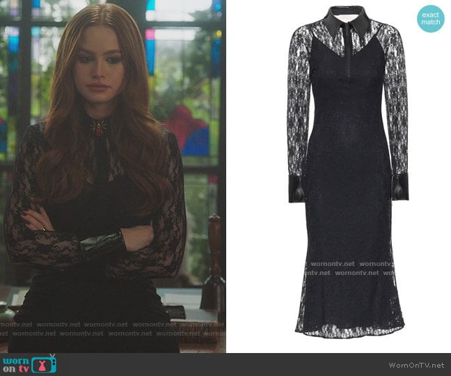Christopher Kane Lace Midi Dress worn by Cheryl Blossom (Madelaine Petsch) on Riverdale