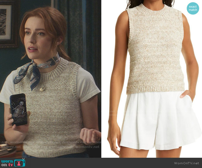 Club Monaco Texture Mix Cotton Blend Knit Tank worn by Nancy Drew (Kennedy McMann) on Nancy Drew