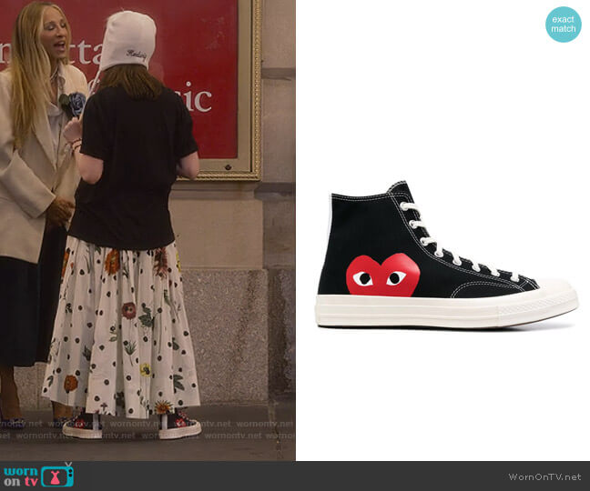 Comme Des Garcons Play x Converse high-top sneakers worn by Rose / Rock Goldenblatt (Alexa Swinton) on And Just Like That
