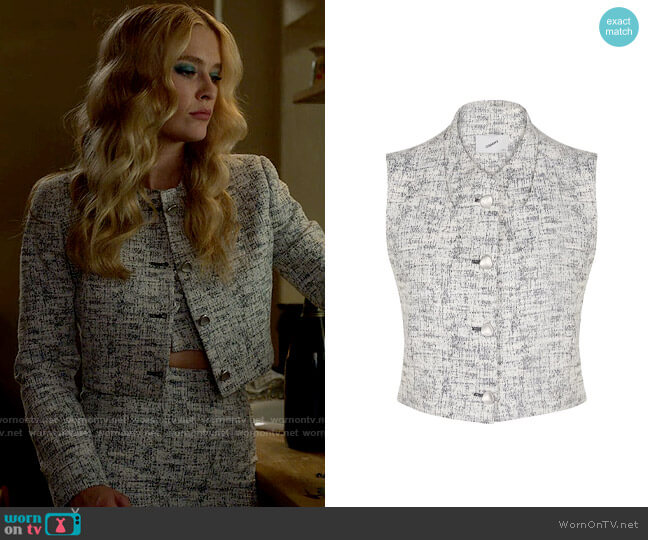 Coperni Tweed Vest worn by Camille (Camille Razat) on Emily in Paris