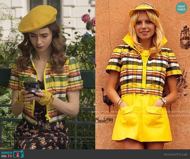 Courreges Vintage Stripe Top worn by Emily Cooper (Lily Collins) on Emily in Paris