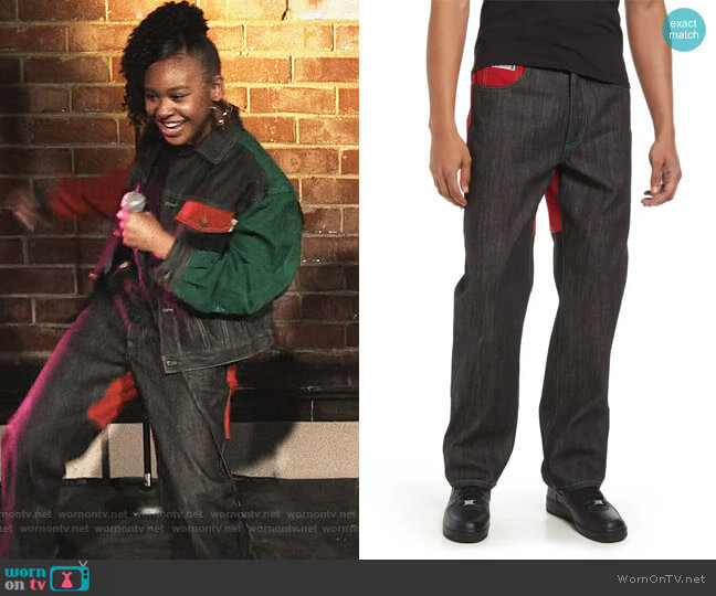 Cross Colours Gender Inclusive Colorblock Nonstretch Jeans worn by Brianna (Kai N. Ture) on Queens