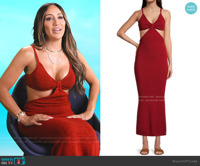 Cult Gaia Serita Knit Cutout Maxi Dress worn by Melissa Gorga on The Real Housewives Ultimate Girls Trip