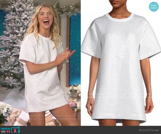 Cynthia Rowley Rhinestone T-Shirt Dress worn by Amanda Kloots on The Talk