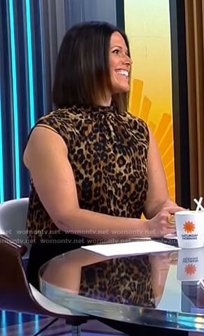Dana Jacobson’s leopard print top on CBS Mornings